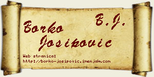 Borko Josipović vizit kartica